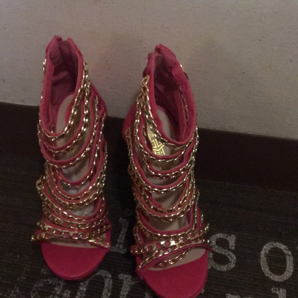 Gold and pink Wedges